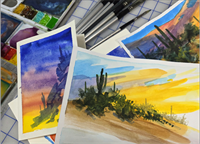 Simple Watercolor Landscape Painting (3 days)